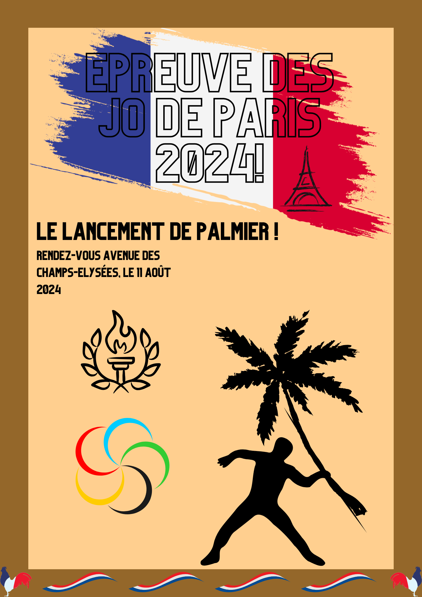 Affiche verticale Épreuve Lancer de Palmier