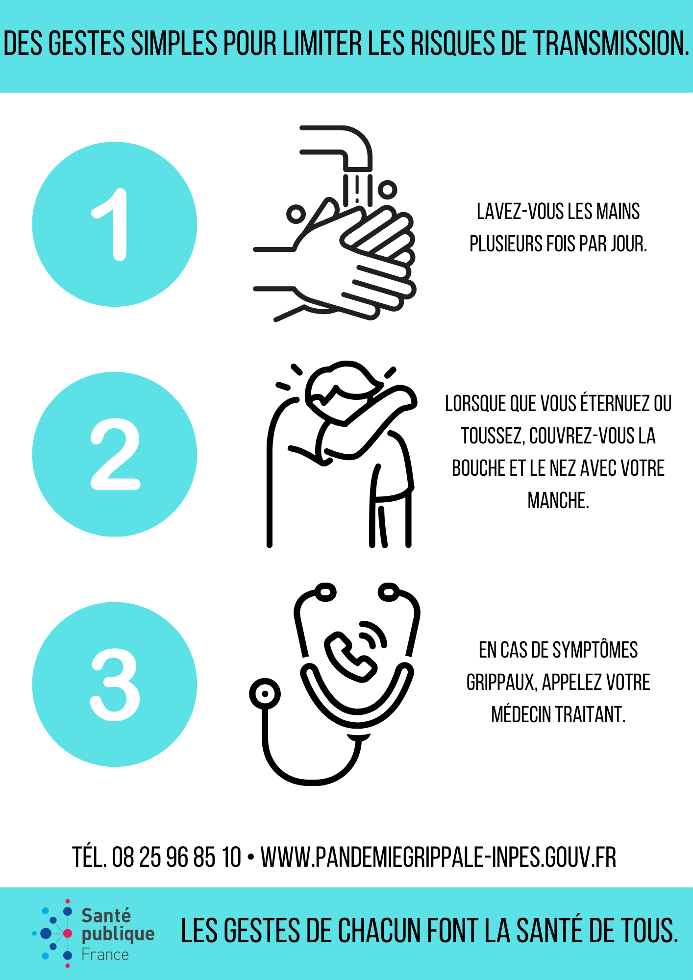 Affiche verticale Gestes barrières